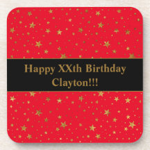 金ゴールド星(赤い誕生日)