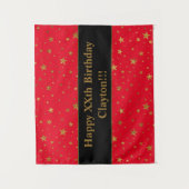 金ゴールド星(赤い誕生日) タペストリー (正面)