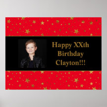 金ゴールド星(赤い誕生日)