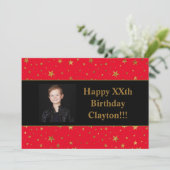 金ゴールド星(赤い誕生日) 招待状 (スタンド正面)