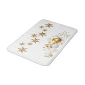 金ゴールド星(金ゴールドと白クリスマスオーナメント) バスマット (アングル)