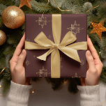 金ゴールド星 | Merry Christmas Burgundy Gives ラッピングペーパー<br><div class="desc">美しい包装紙と金ゴールド星。私たちの店で一致するアイテム。</div>