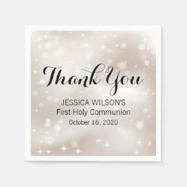 金ゴールド星Thank You First Communion スタンダードカクテルナプキン