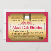 金ゴールド映画チケットシネマフィルムストリップ招待状 招待状 (正面)