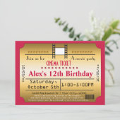 金ゴールド映画チケットシネマフィルムストリップ招待状 招待状 (スタンド正面)