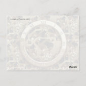 金ゴールド時計とギアスチームパンクメカニカルギフト ポストカード (裏面)