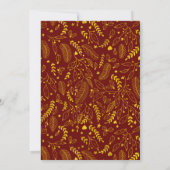 金ゴールド暖かい願い冬の葉写真クリスマス 招待状 (裏面)