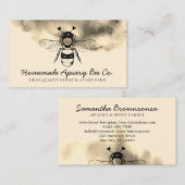 金ゴールド曇りハートアピールハニービー 名刺 (正面/裏面)