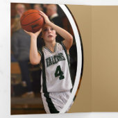 金ゴールド曲枠3枚の写真卒業 三つ折り招待状 (内部最初)