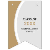 金ゴールド曲線額写真卒業 バンティングフラッグ (第1の旗)