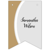 金ゴールド曲線額写真卒業 バンティングフラッグ (第3の旗)