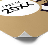 金ゴールド曲線額写真卒業 ポスター (角)