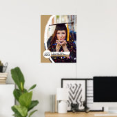 金ゴールド曲線額写真卒業 ポスター (ホームオフィス)