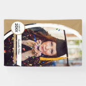 金ゴールド曲線額写真卒業 横断幕 (横)