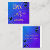 金ゴールド書お洒落青グラードパーティー エンクロージャーカード (正面/裏面)