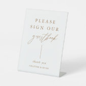 金ゴールド書お願いゲストブックサイン 台座サイン (正面)