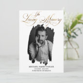 金ゴールド書の写真を愛する思い出の葬儀 招待状 (スタンド正面)