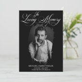 金ゴールド書の写真を愛する思い出の葬儀 招待状 (スタンド正面)