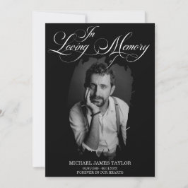 金ゴールド書の写真を愛する思い出の葬儀 招待状