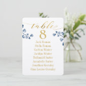 金ゴールド書の緑の座席表カード 招待状 (スタンド正面)