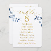 金ゴールド書の緑の座席表カード 招待状 (正面/裏面)