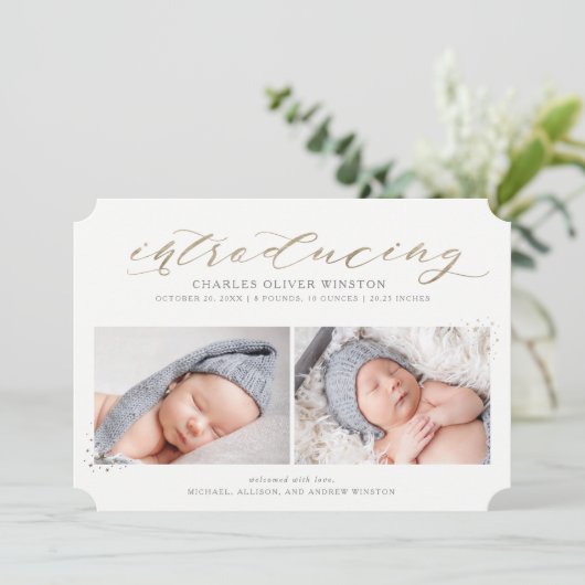 金ゴールド書の誕生を記念してホイルでフェイク発表 案内状 (スタンド正面)