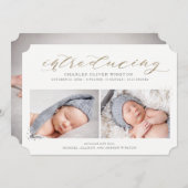 金ゴールド書の誕生を記念してホイルでフェイク発表 案内状 (正面/裏面)