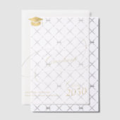 金ゴールド書エレガントのスクリプトキャップの卒業 ベラム紙招待状 (オフセット (招待状))