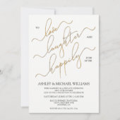 金ゴールド書エレガントはパーティーの後ずっと楽しく 招待状 (正面)