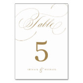 金ゴールド書エレガントクラシックヴィンテージ結婚式 テーブルナンバー (裏面)
