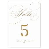 金ゴールド書エレガントクラシックヴィンテージ結婚式 テーブルナンバー (正面)