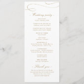 金ゴールド書エレガントクラシックヴィンテージ結婚式 プログラム (裏面)