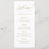 金ゴールド書エレガントクラシックヴィンテージ結婚式 メニュー (正面)