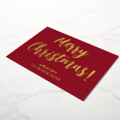 金ゴールド書エレガントメリークリスマスフォイルカード 箔シーズンカード (回転した状態)