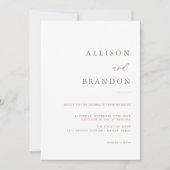 金ゴールド書シンプル結婚式招待状 招待状 (正面)