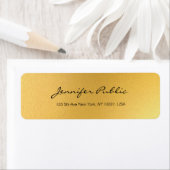 金ゴールド書スクリプトシンプルのエレガントテンプレート ラベル (インサイチュ)