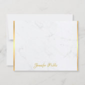 金ゴールド書付きモノグラムマーブルモダンテンプレート ノートカード (裏面)