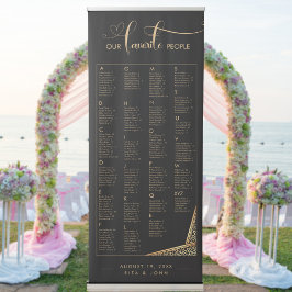 金ゴールド書字英字結婚式座席表 伸縮バナー