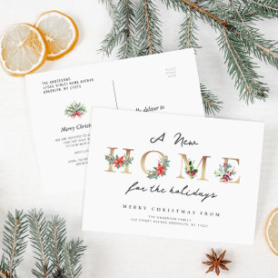 金ゴールド書簡の休日の移動告知 ポストカード