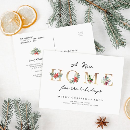 金ゴールド書簡の休日の移動告知 ポストカード