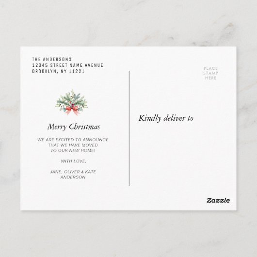 金ゴールド書簡の休日の移動告知 ポストカード (裏面)