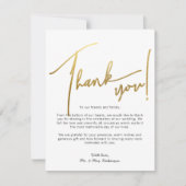 金ゴールド書結婚のサンキューカード サンキューカード (正面)