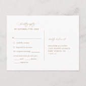 金ゴールド書結婚のメニュー選択RSVPポストカード ポストカード (裏面)