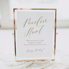 金ゴールド書道おしゃぶり狩りベビーシャワーゲーム ポスター