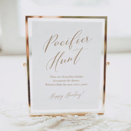 金ゴールド書道おしゃぶり狩りベビーシャワーゲーム ポスター