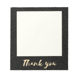 金ゴールド書道が黒に点を付けてありがとうフェイク ノートパッド