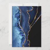 金ゴールド書道とネイビーブルー日付を保存 招待状 (裏面)