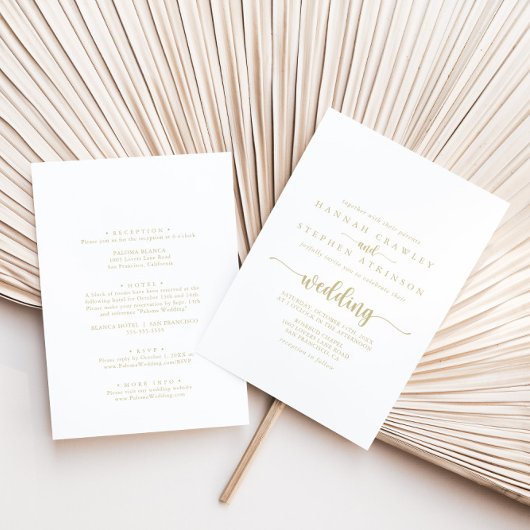 金ゴールド書道の表裏結婚部 招待状