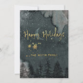 金ゴールド書道ウィンターウッドランドホリデーパーティー 招待状 (裏面)