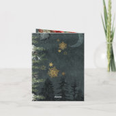 金ゴールド書道ウッドランドフォレストナビドスペインのド シーズンカード (裏面)